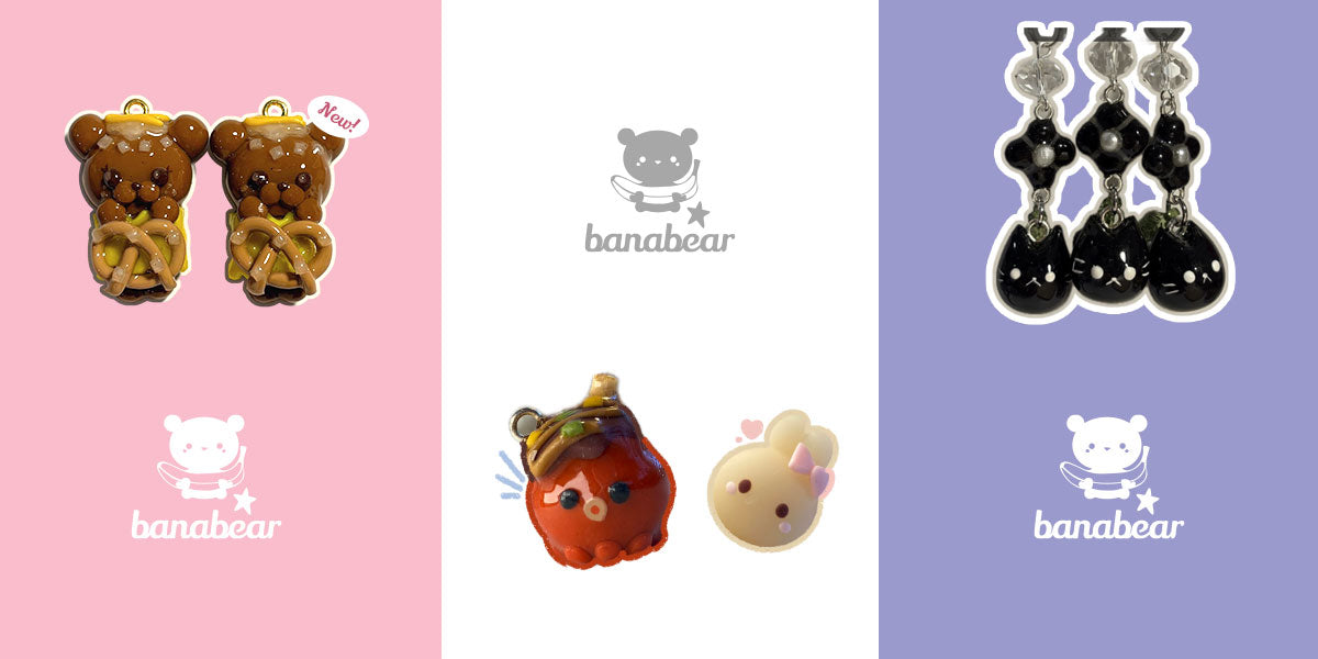 Banabear Accessories, kawaii phone charms, custom hand made charms