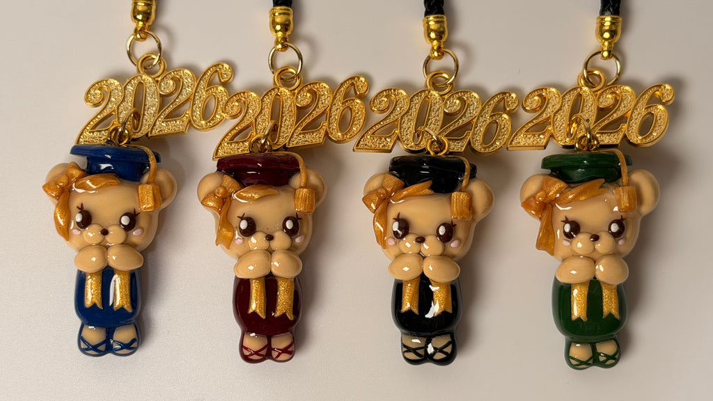 Handmade Graduation Bear Keychains