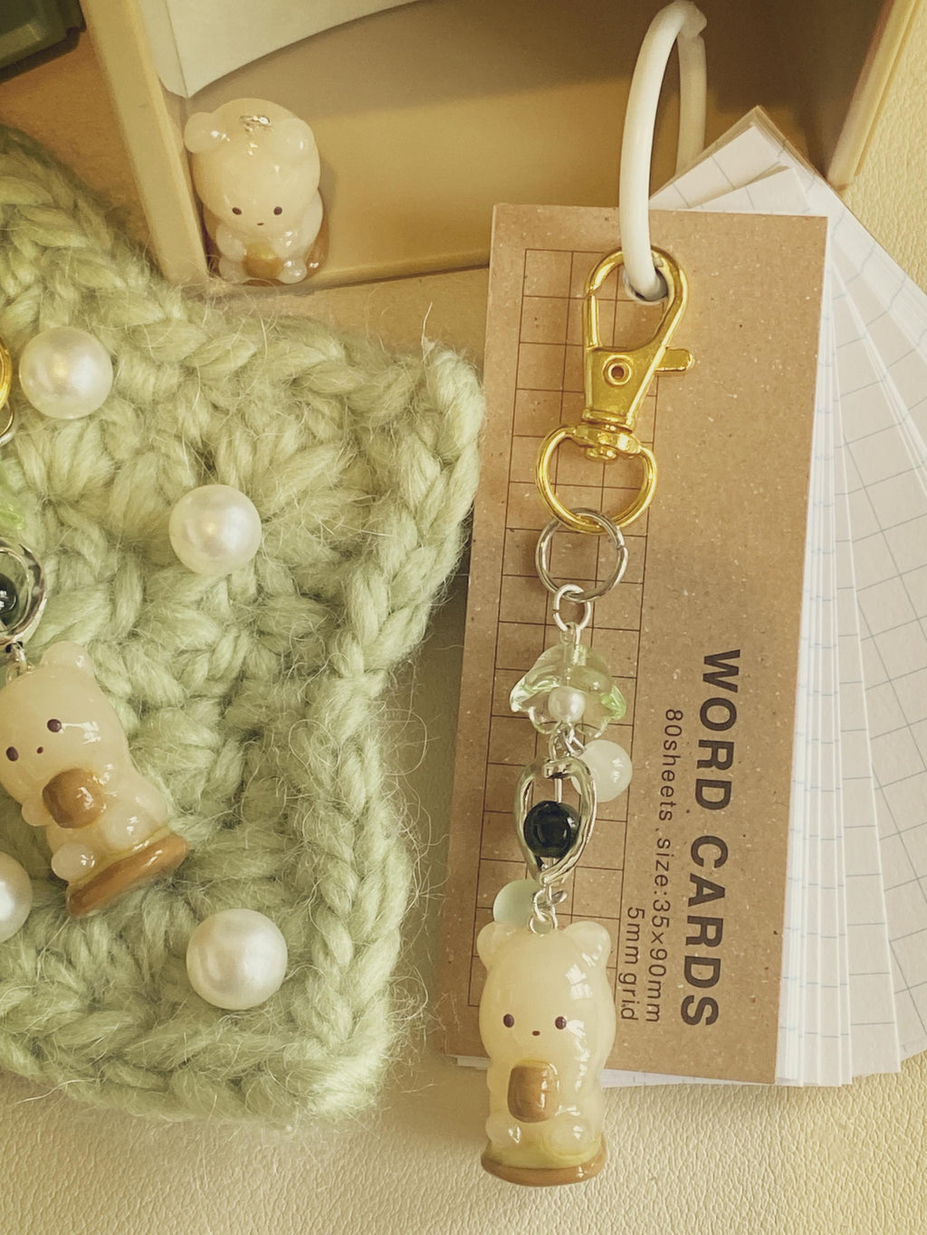 Kawaii Matcha Bear Keychain