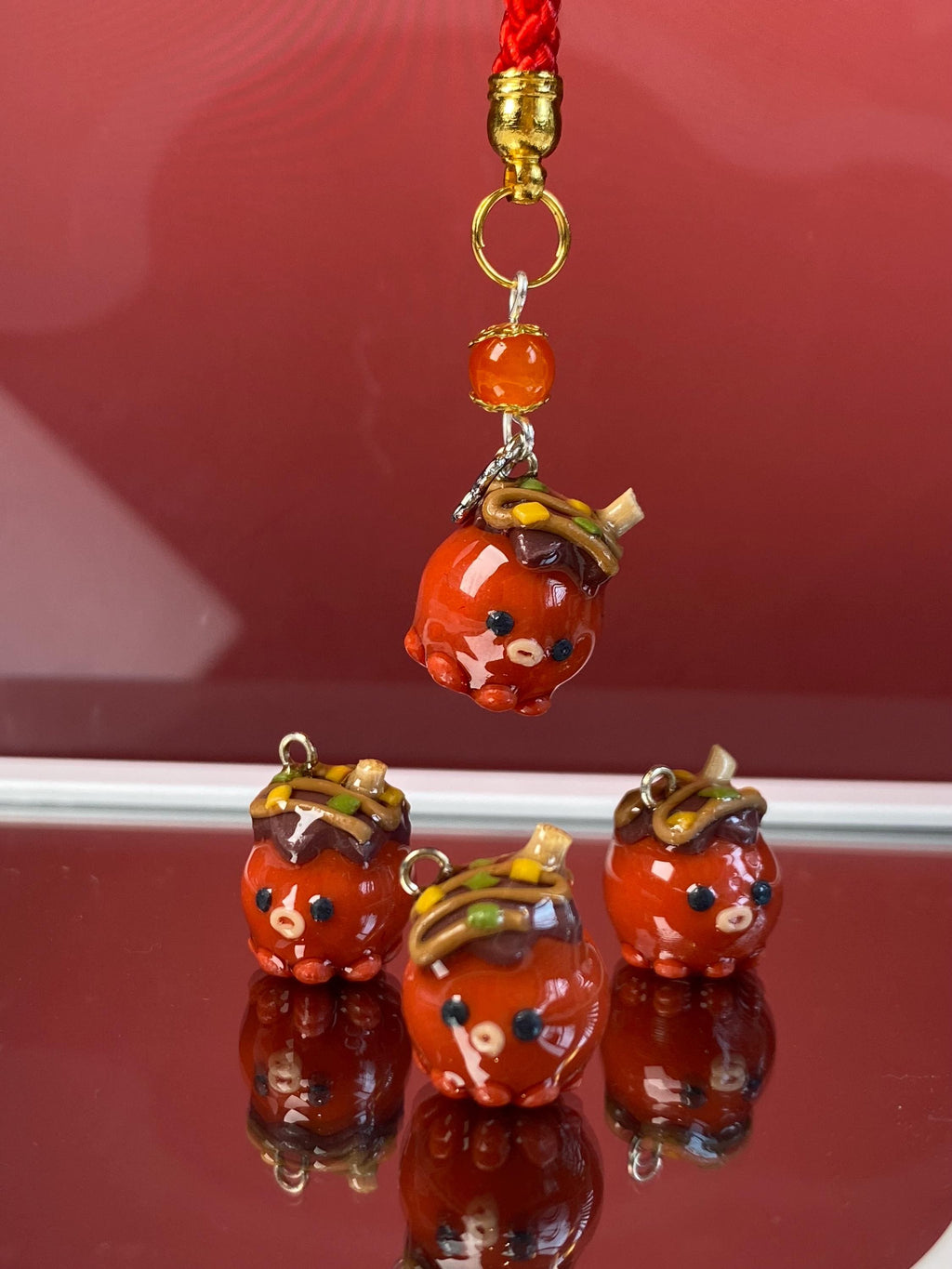 Wapo the Takoyaki, a clay keychain