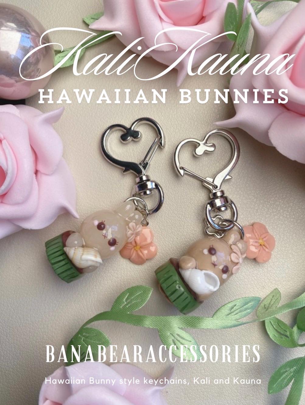 Kali and Kauna, the Hawaiian bunny keychains